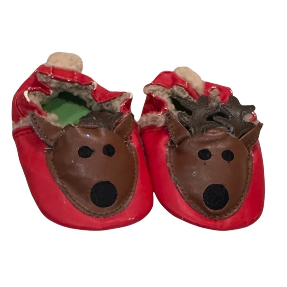 Infant Baby Christmas Reindeer Booties Shoes Size 2 - Picture 1 of 4